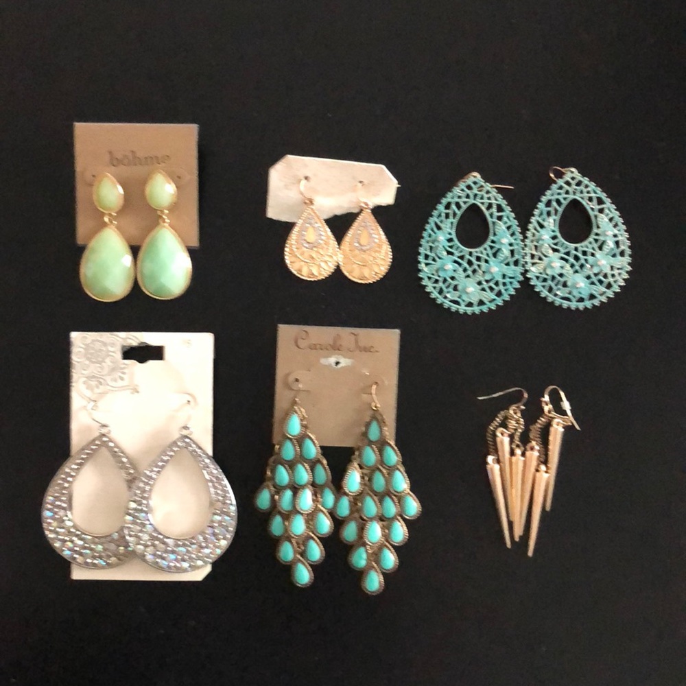 Six Pairs of Costume Jewelry Earrings